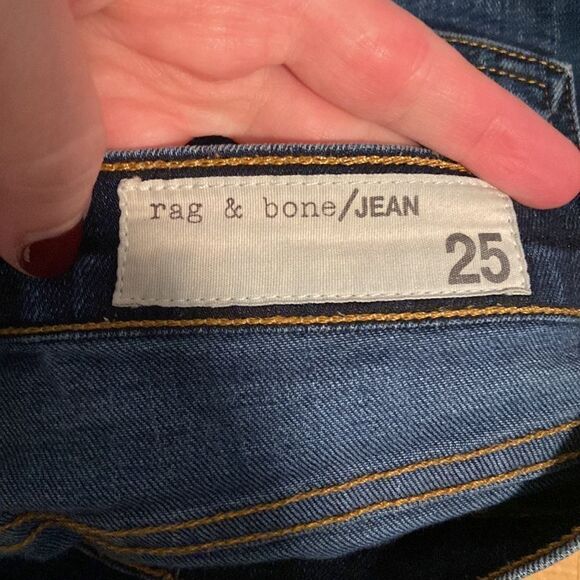 rag & bone Women's High Rise Jeans - Dark Blue skinny - Picture 7 of 10